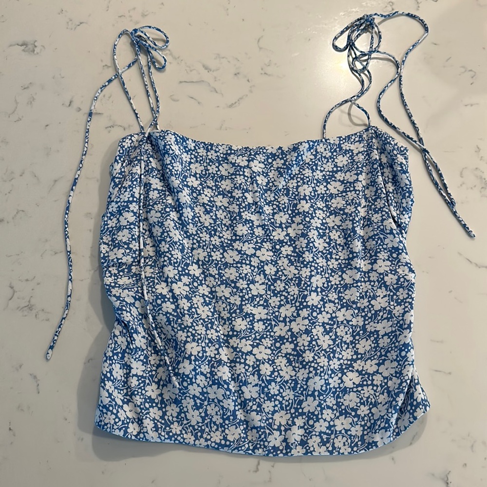 Reformation Floral Should Tie Tank Top